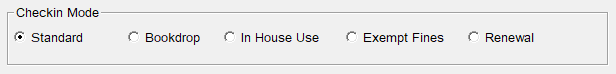 Checkin modes at the top of the checkin window
