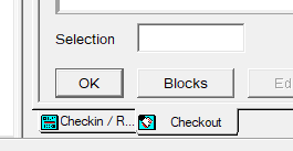 Snapshot showing the blocks button in the checkout window