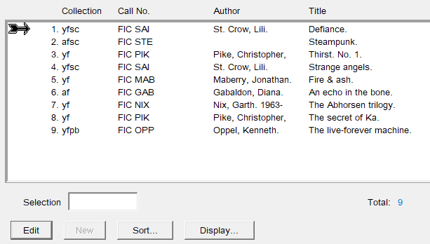 Group Editor window showing a list of items