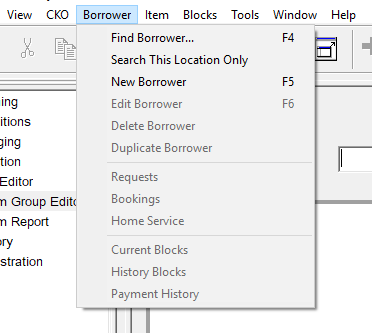 Example of keyboard shortcuts being shown next to options from the top menu