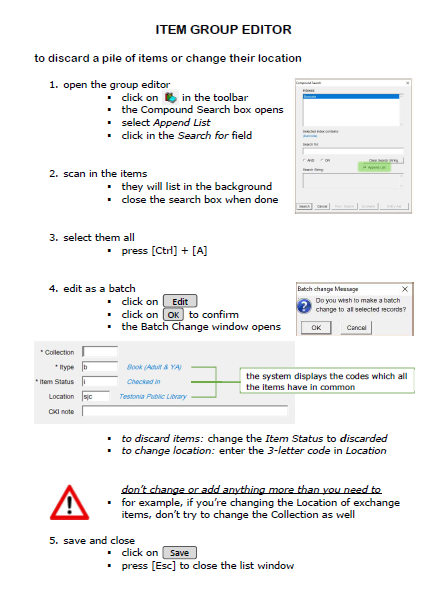Item Group Editor Quick Guide