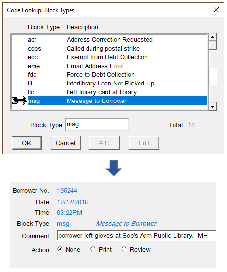 Flow of work of how to create a message block for a borrower